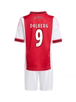 Billige Ajax Kasper Dolberg #9 Hjemmedraktsett Barn 2025-26 Kortermet (+ Korte bukser)